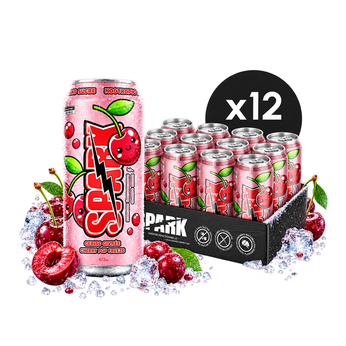 Caisse de 12 | Saveur de Cerise | Default Title | ×12 | Spark