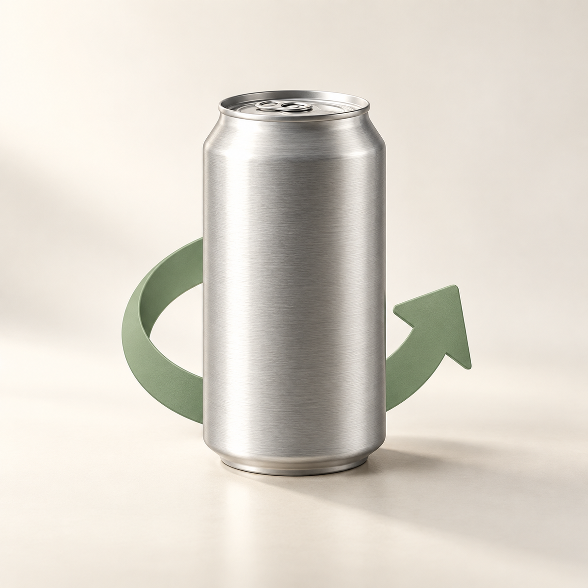 Canette en aluminium avec symbole de retour