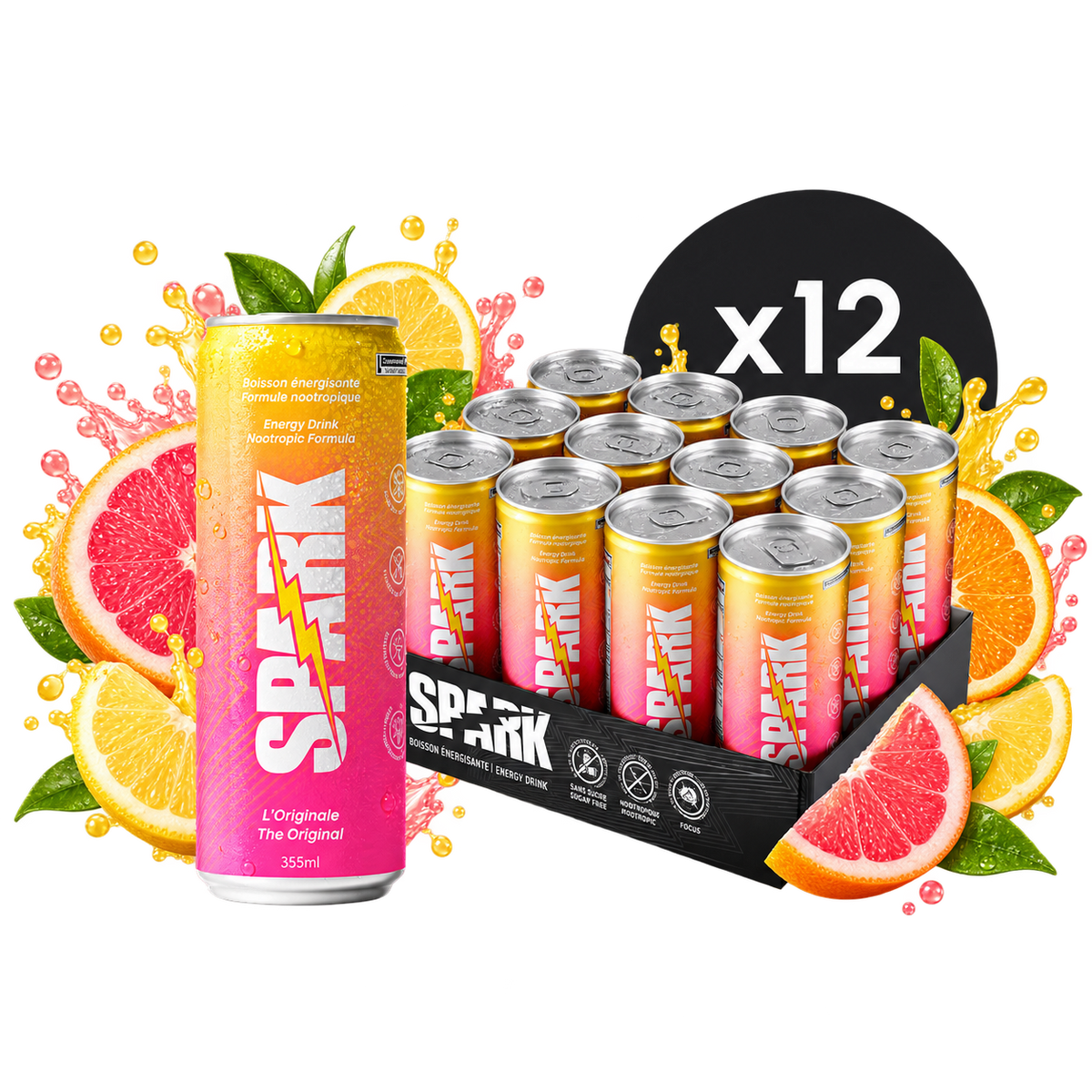 Caisse de 12 | Slim, saveur originale | Default Title | ×12 | Spark