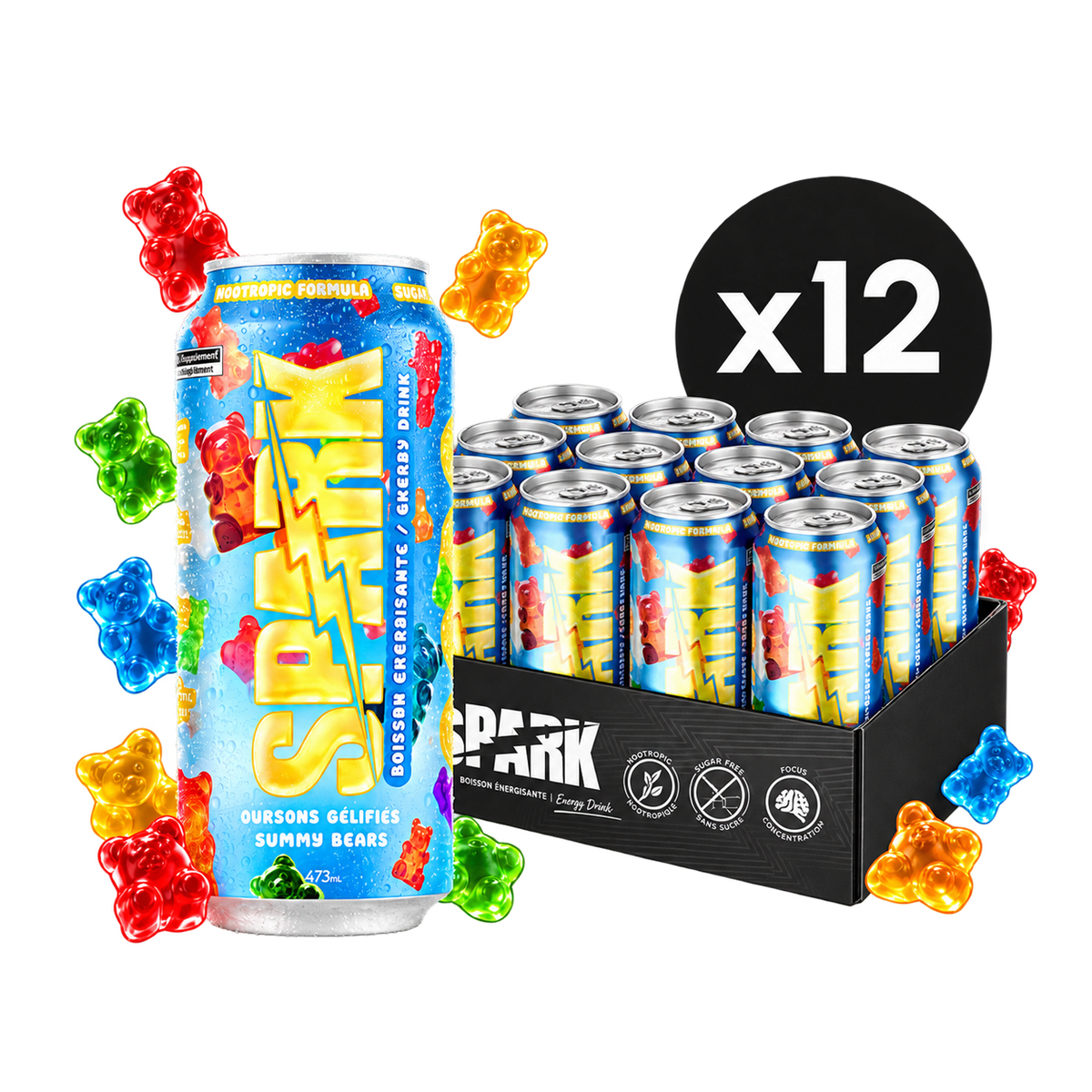 Caisse de 12 | Gummy Bears, Boisson Énergisante | Default Title | ×12 | Spark